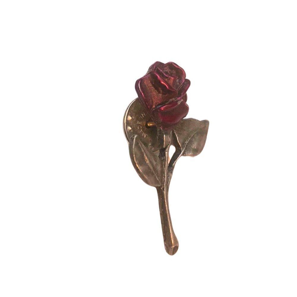 Red Rose Metal Brooch